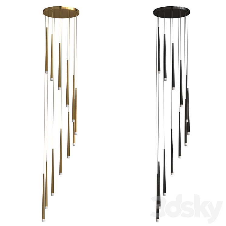 WOMO Cone Spiral Cascading Chandelier - Pendant light - 3D model