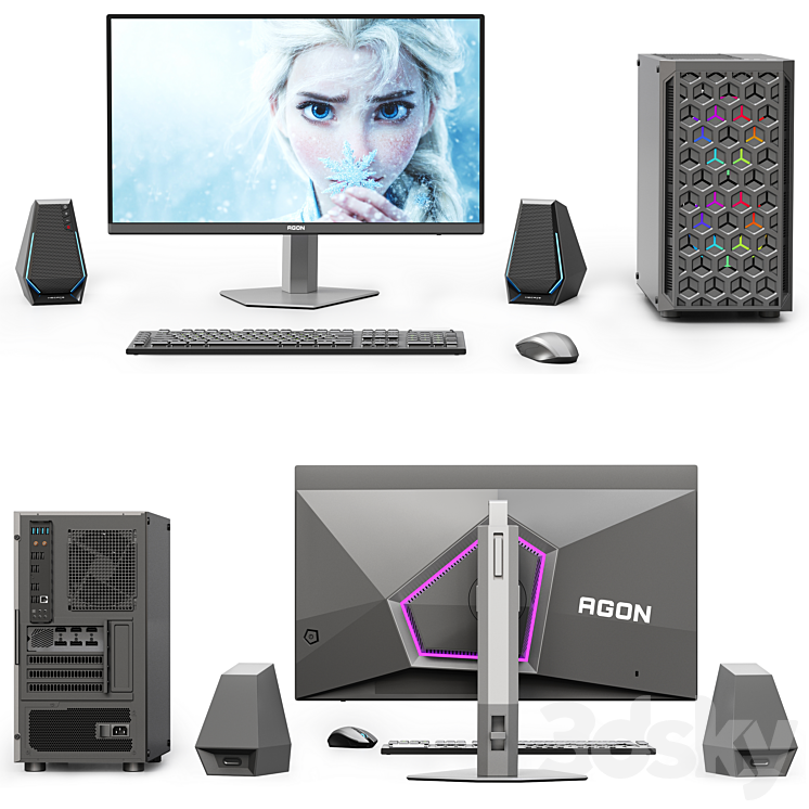 Gaming PC Set 4 - PC & other electronics - 3D model