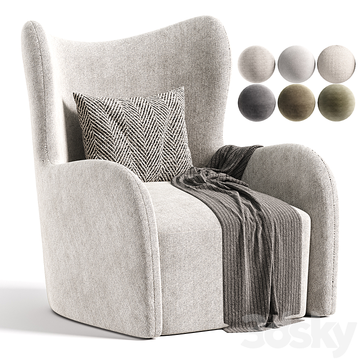 Gemma Swivel Chair by ARHAUS - Arm chair - 3D model
