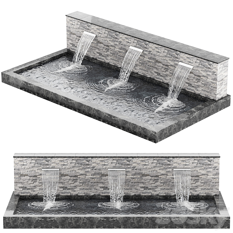 Wall Waterfall Rvt Built-in Wall Waterfalls v1 - Other - 3D model
