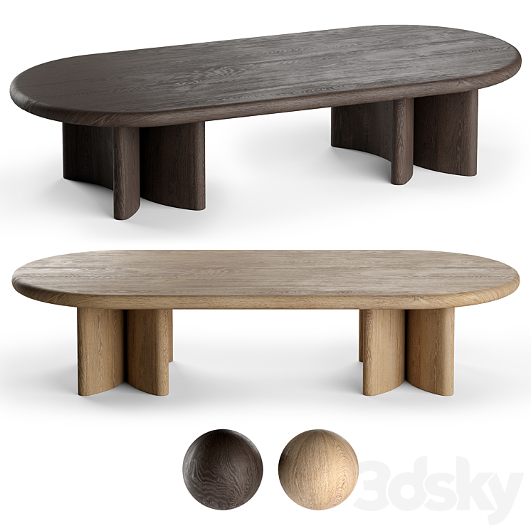 Table du Sud x Clairz Interior Design oak coffee tables - Table - 3D model