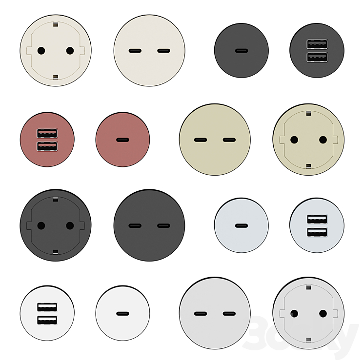 22 System sockets - Miscellaneous - 3D model