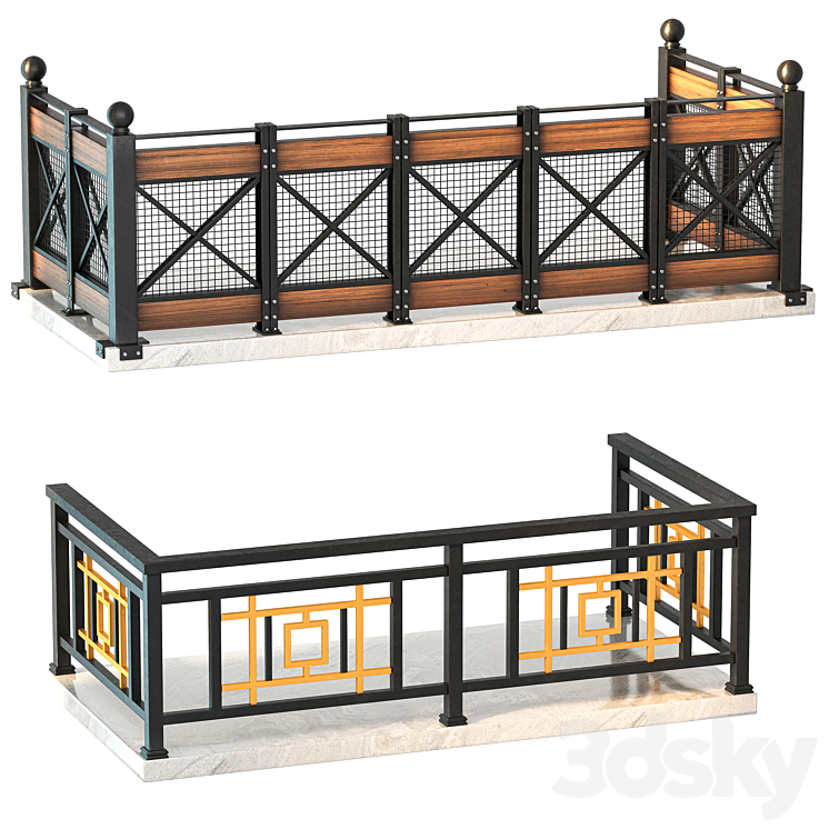 Balcony Railings Design - Facade element - 3D model