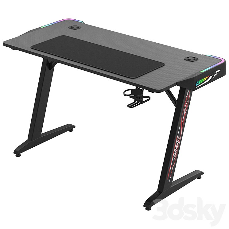 Cactus CS-GTZ-BK-RGB Gaming Computer Desk with RGB Backlighting ...